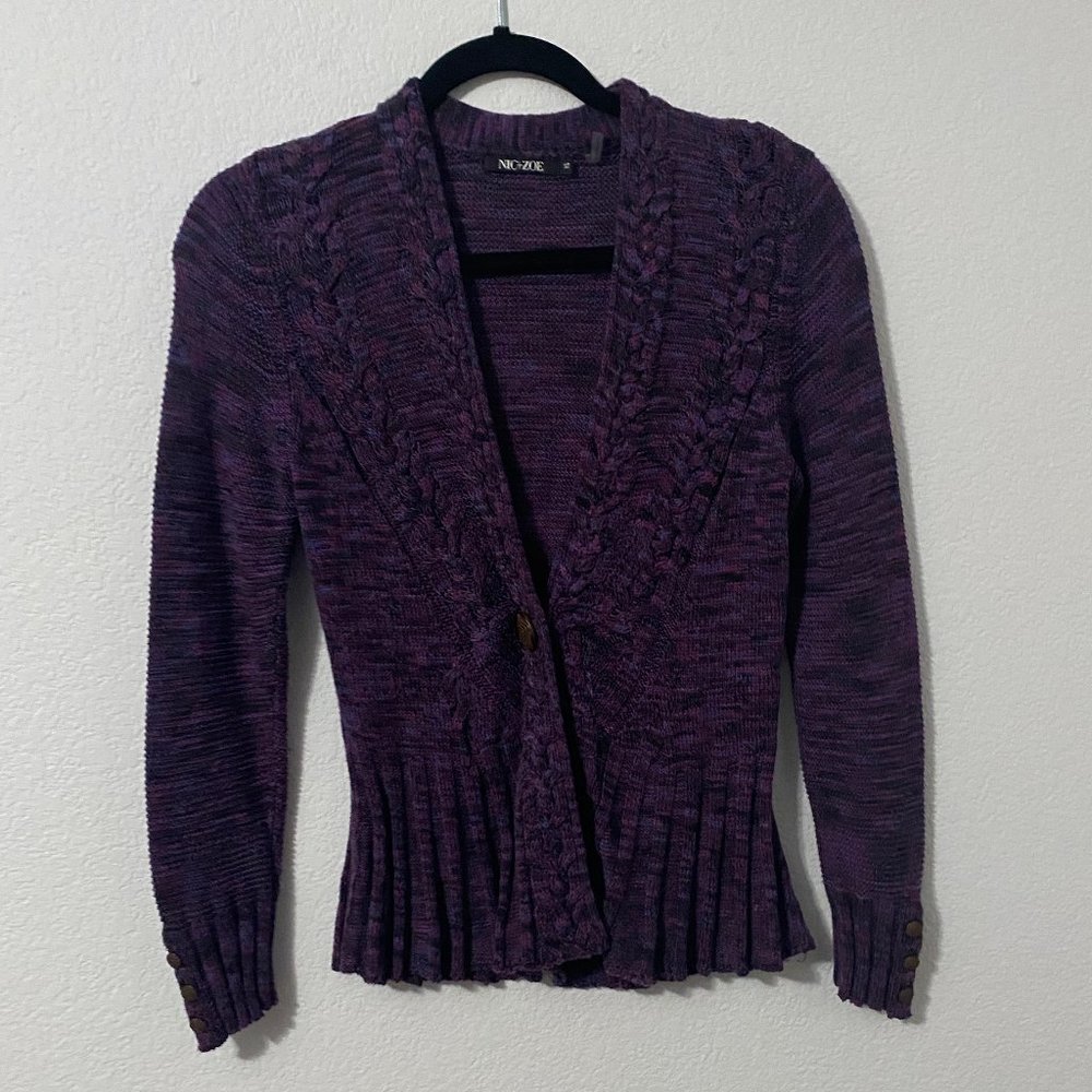 Nic+Zoe Purple Long Sleeve Cardigan